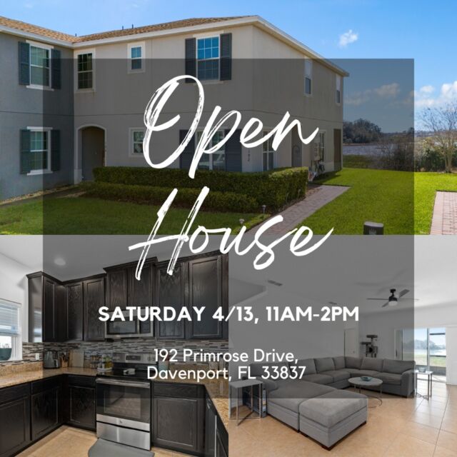 Looking for something to do tomorrow? Come visit me at the open house from 11am-2pm. The community, Williams Preserve is also hosting a yard sale at the Clubhouse from 8am-2pm. 

192 Primrose Drive, Davenport, FL 33837
🛏️ 3
🛁 2.5
 📐 1,571 SqFt 
🏡 2018 build 
💰 $287,000 
Charming SHORT TERM RENTAL FRIENDLY Townhome nestled in the sought after Williams Preserve community! Boasting 3 bedrooms and 2 and 1/2 baths, this home was meticulously constructed in 2018 and still radiates the charm of a model home. Step inside to discover a gourmet kitchen adorned with 42-inch dark wood cabinets, stainless steel appliances, and gleaming granite countertops, perfectly complemented by a spacious dining area that sets the stage for memorable meals with loved ones. The oversized living room invites relaxation, and tile floors throughout the first level offer a low maintenance lifestyle! On the second level, you'll find a sanctuary of comfort. Each bedroom offers ample space for rest and relaxation, with the primary bedroom featuring a walk-in closet and an ensuite bathroom complete with a dual vanity and walk-in shower. Outside, a tranquil covered lanai awaits, providing the perfect spot to unwind and soak in the picturesque views of the pond and conservation lots, ensuring privacy and serenity with no rear neighbors in sight. Situated in a gated community, residents will enjoy access to a refreshing pool, adding a touch of resort-style living to everyday life. With its central location between Orlando and a myriad of amenities nearby, convenience is never far away. Don't miss the opportunity to make this exquisite townhome your own slice of paradise in the Sunshine State.
